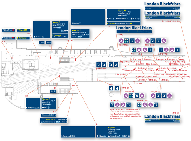 Blackfriars Station sign location plan