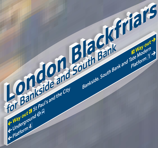 Blackfriars Station platform signage