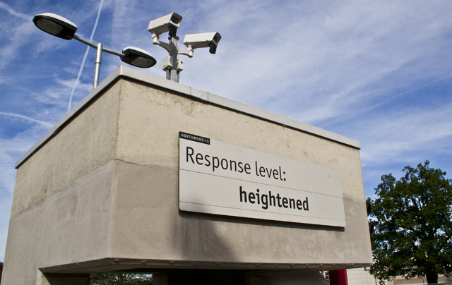 Northwood security sign inside entrance